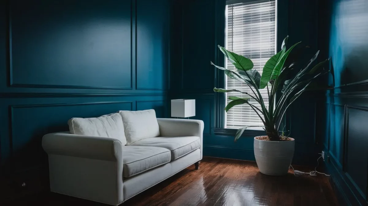 moody dark tones paint color for living room