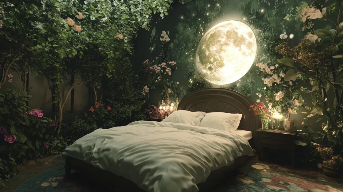 moonlit garden 3d bedroom wall painting