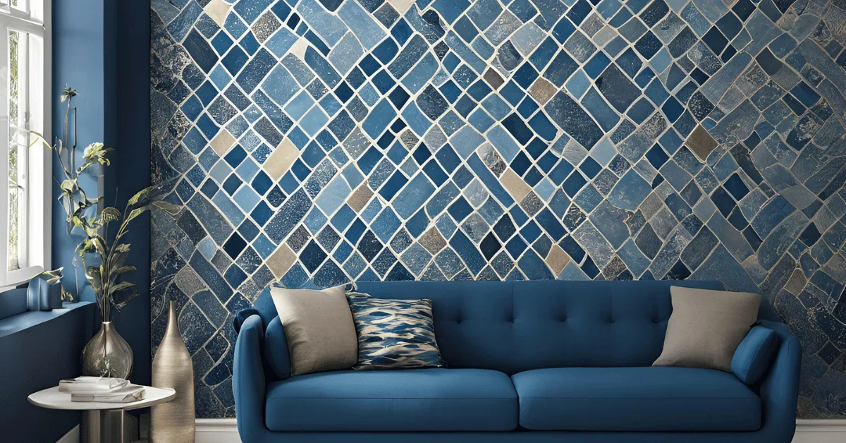 mosaic illusion modern texture paint design for living room