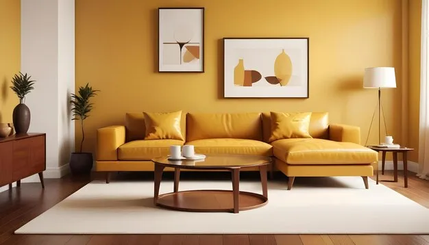 mustard yellow and white asian paint colour for your living room