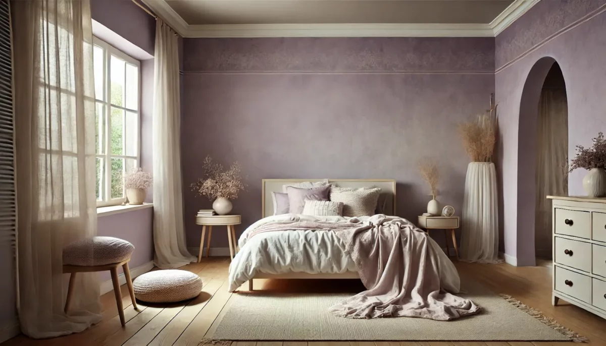 muted lavender bedroom paint color