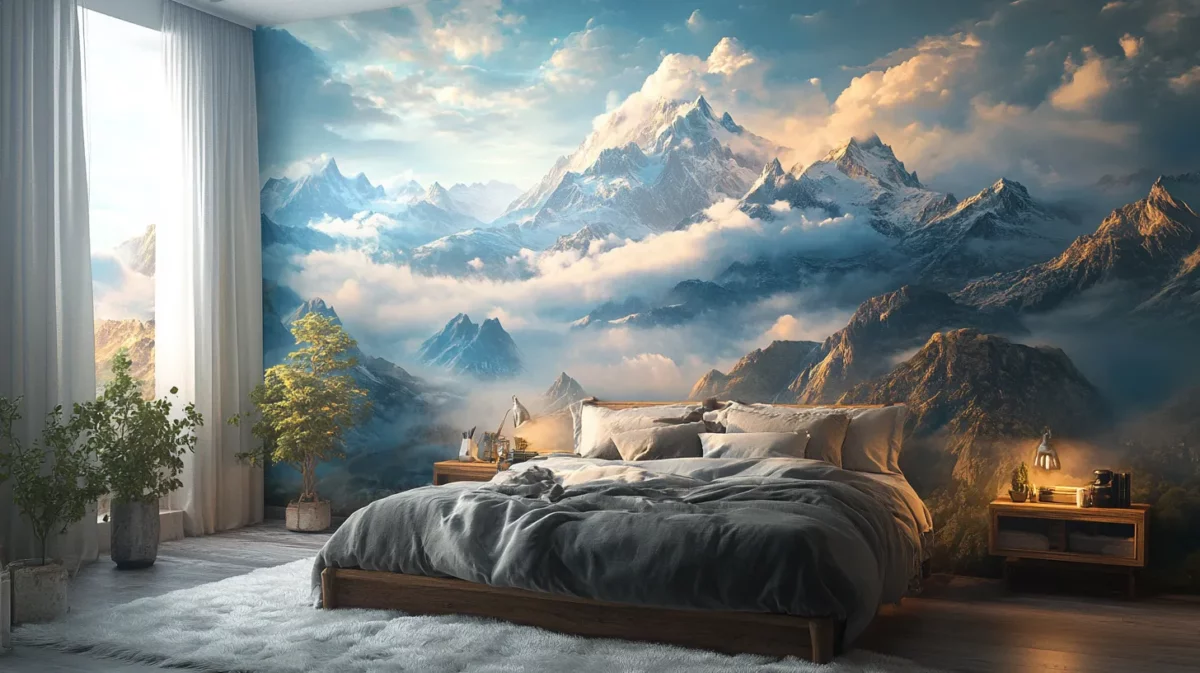 mystical mountains bedroom 3d colour design