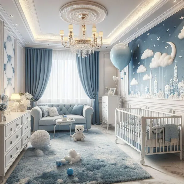 navy blue childrens bedroom paint colour