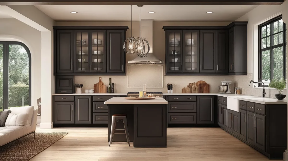 neutral tones for small kitchens with dark cabinets