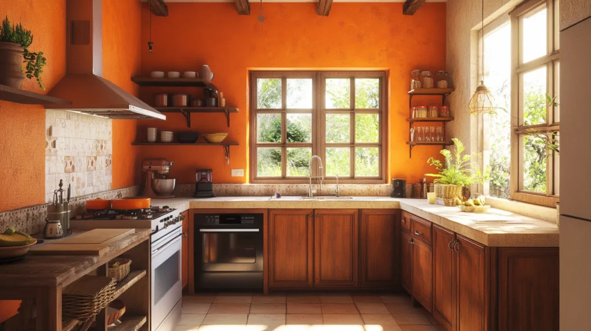 north indian nirvana orange and terracotta kitchen wall colours