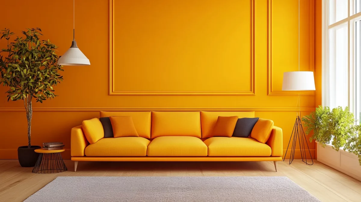 orange and yellow combination wall paint