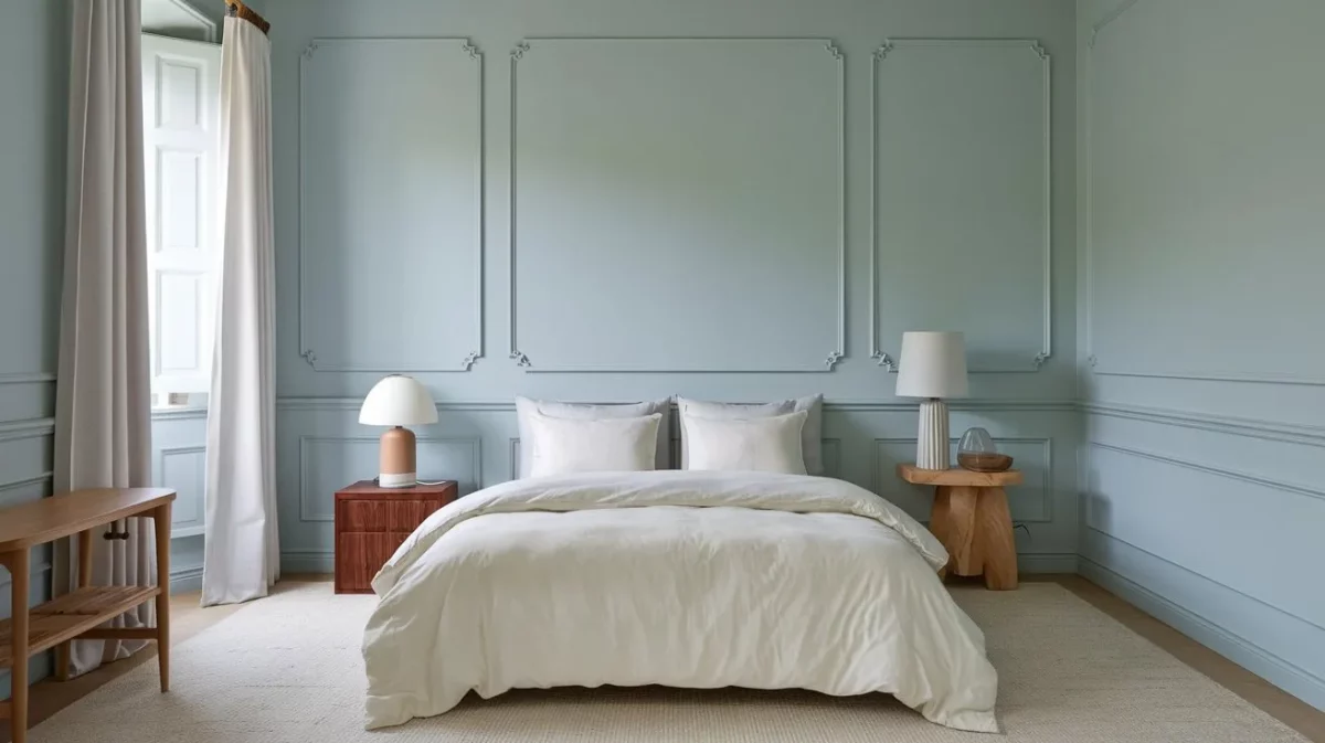 pale blue colour wall paint for bedroom