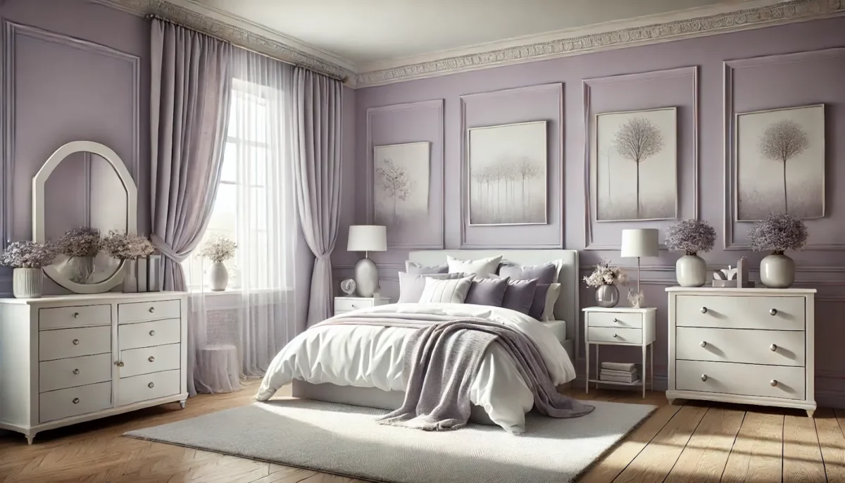 pale lavender master bedroom paint idea