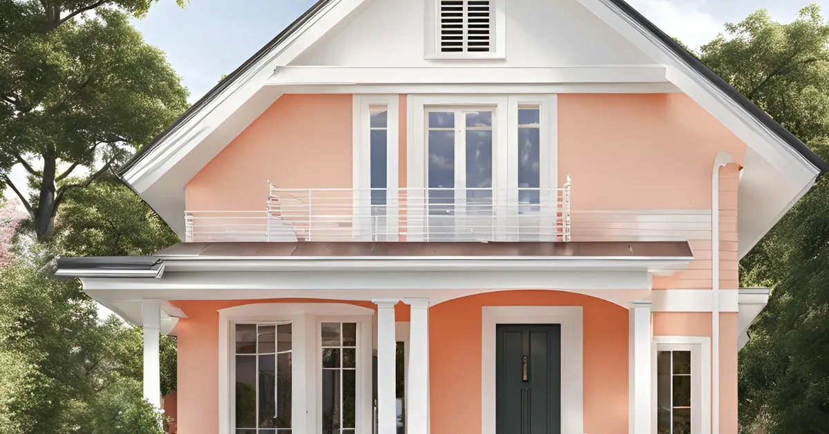 peach and white indian house colour combination ideas