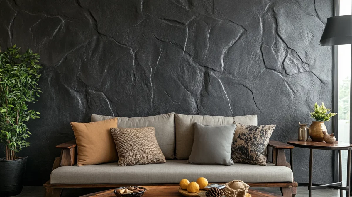 pebble path modern wall texture design for living rooms