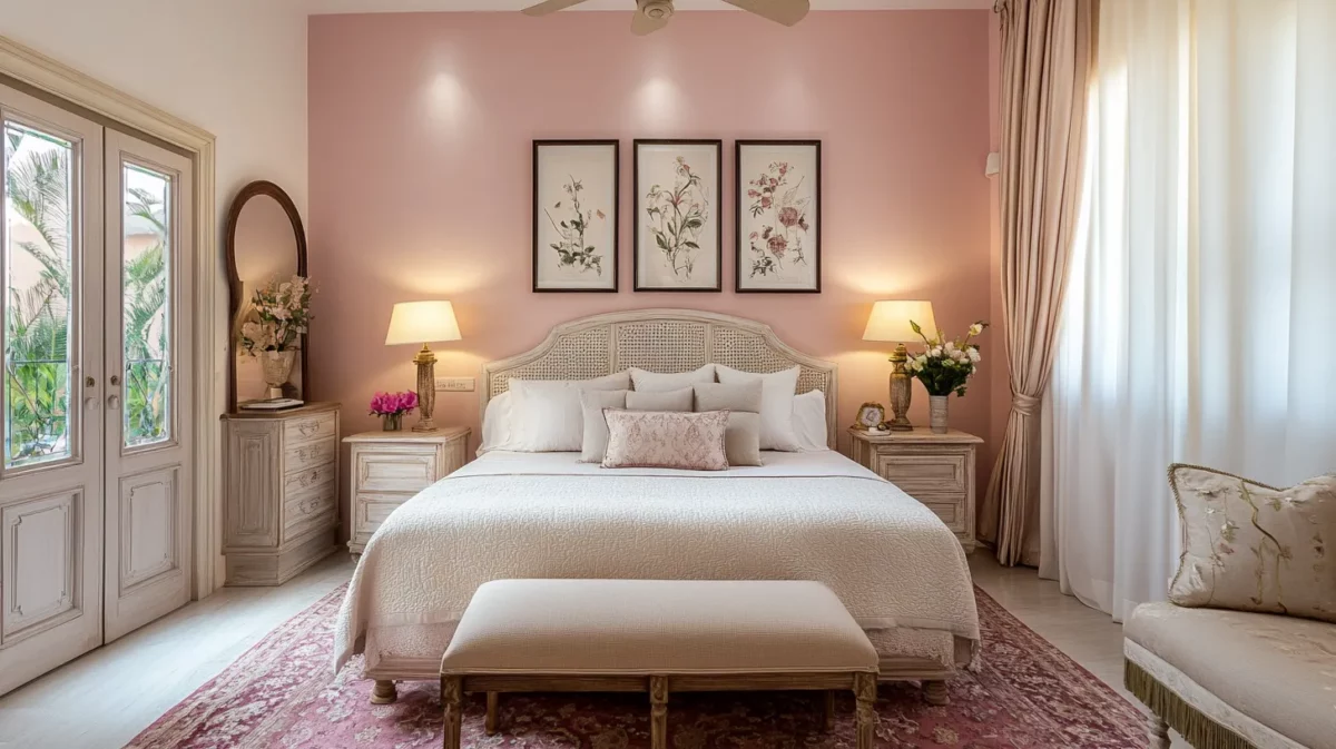 pink with light beige south east bedroom colour as per vastu