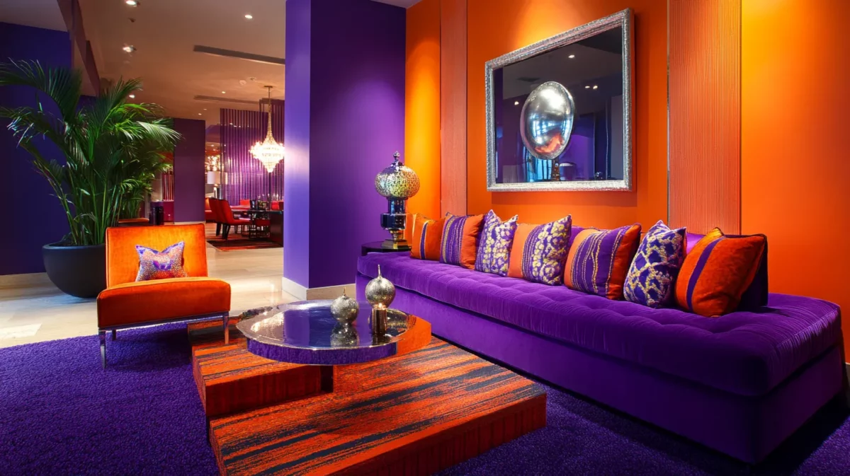 purple and orange hall colour combinations asian paints