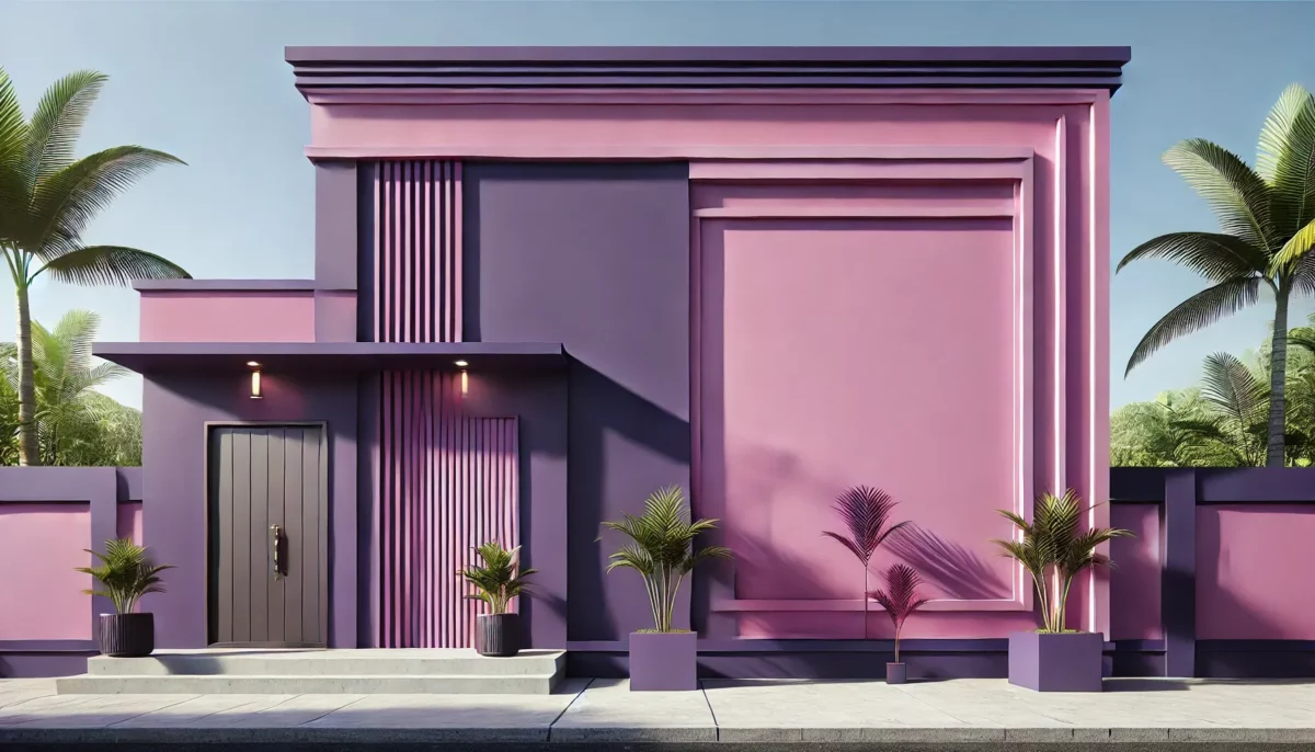 purple and pink compound wall colour combination