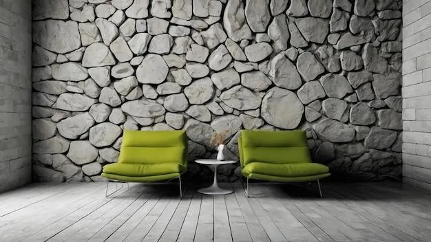 river rock modern wall texture design for living room