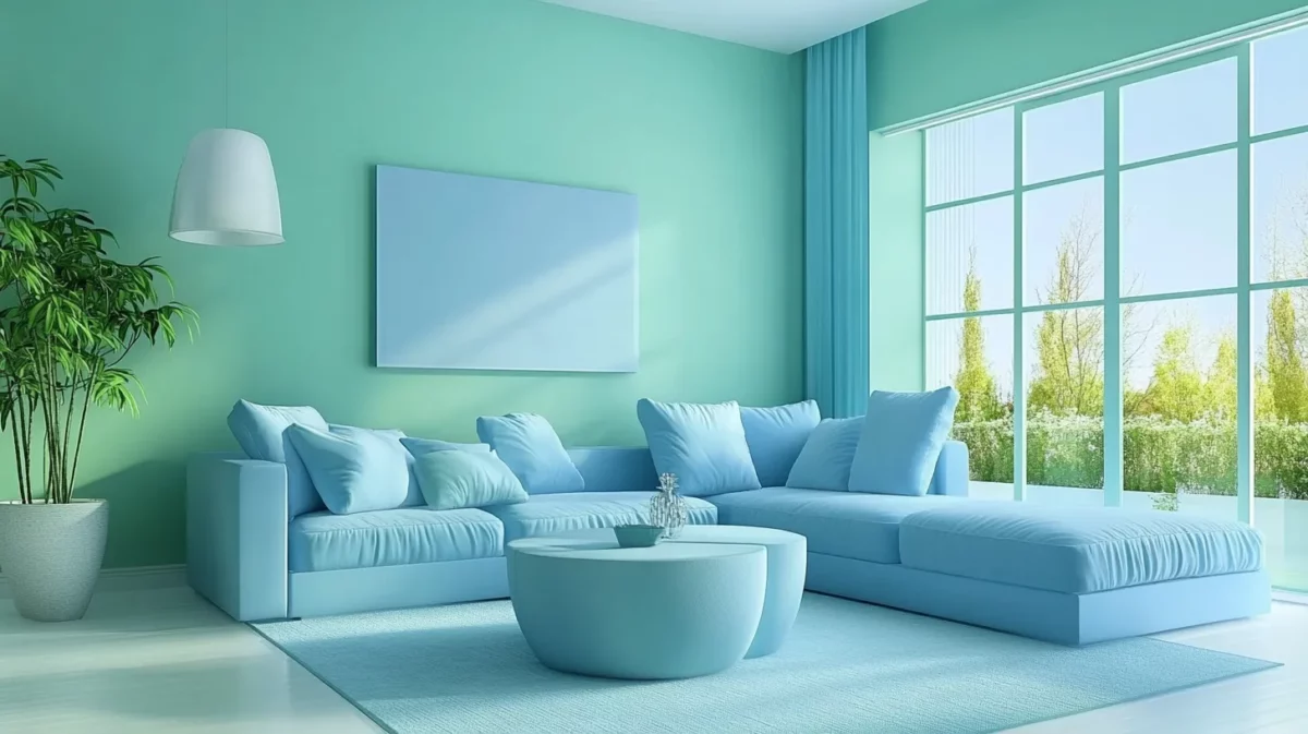 room colour combination with light green with blue