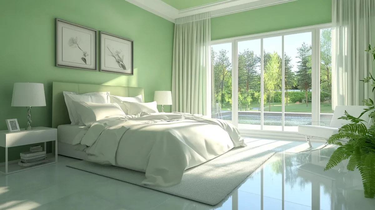 room colour combination with light green with ivory