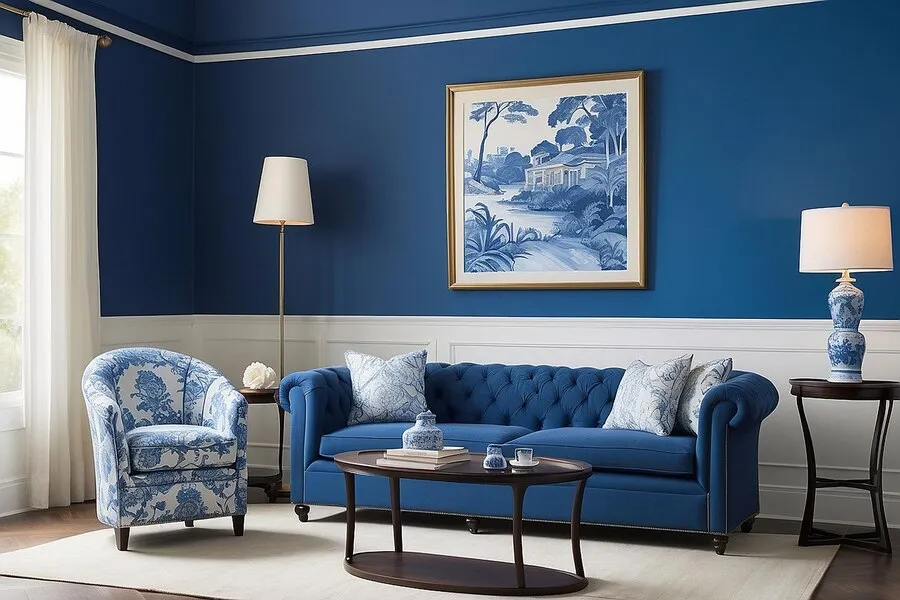 royal blue and denim blue asian paints two colour combination