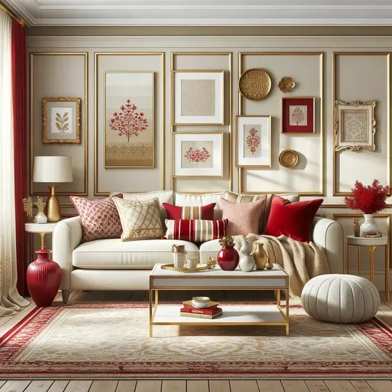 royal red and gold indian hall colour combination