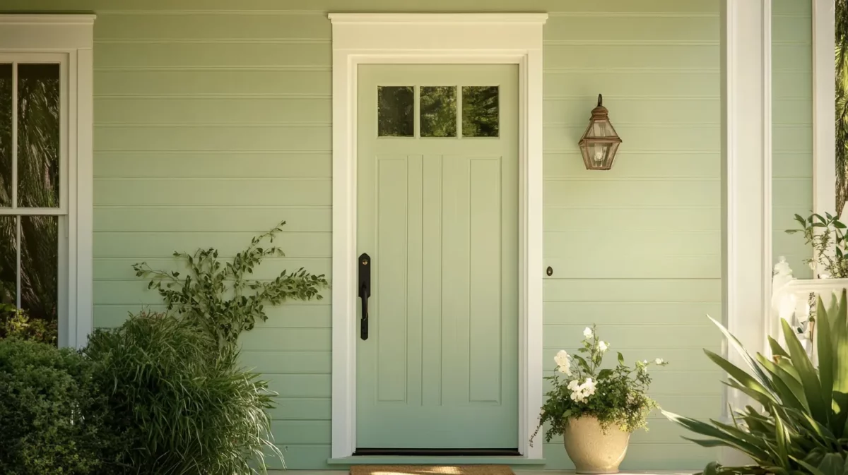 sage and white for simple house colour combination outside