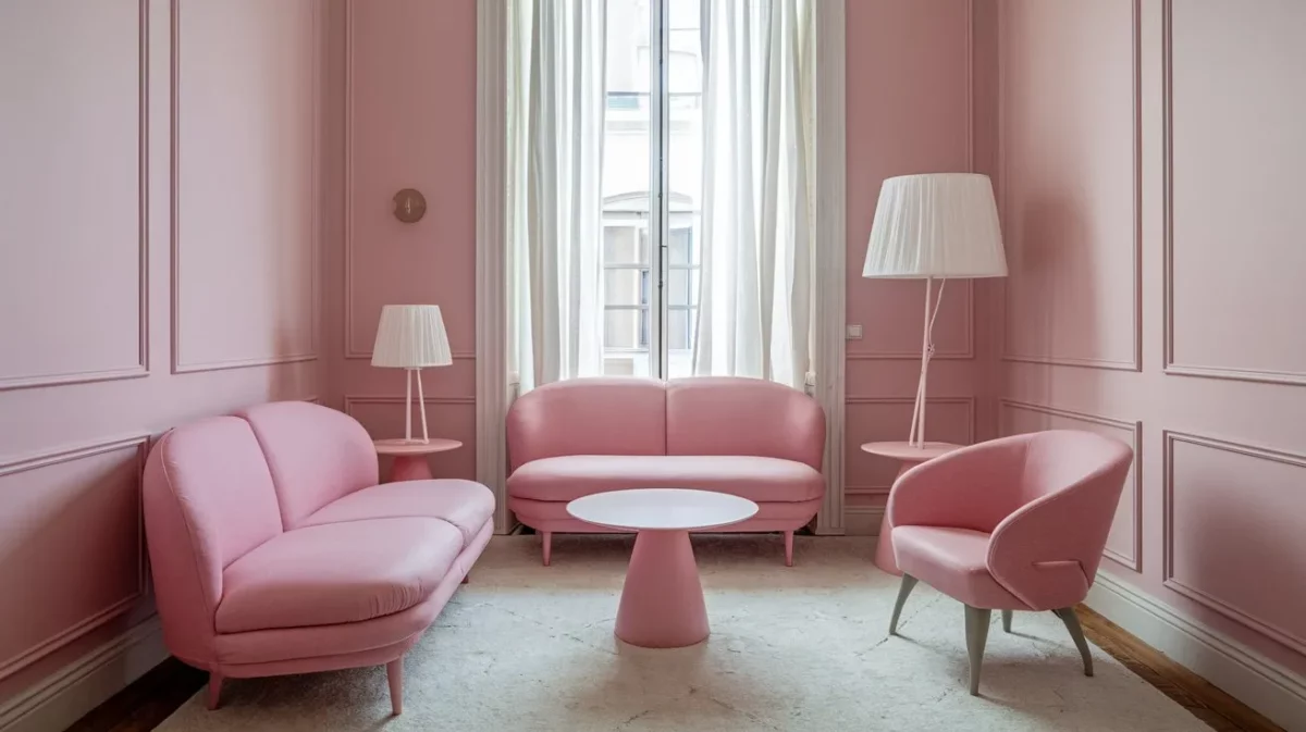 simple and small light pink lounge colour combinations