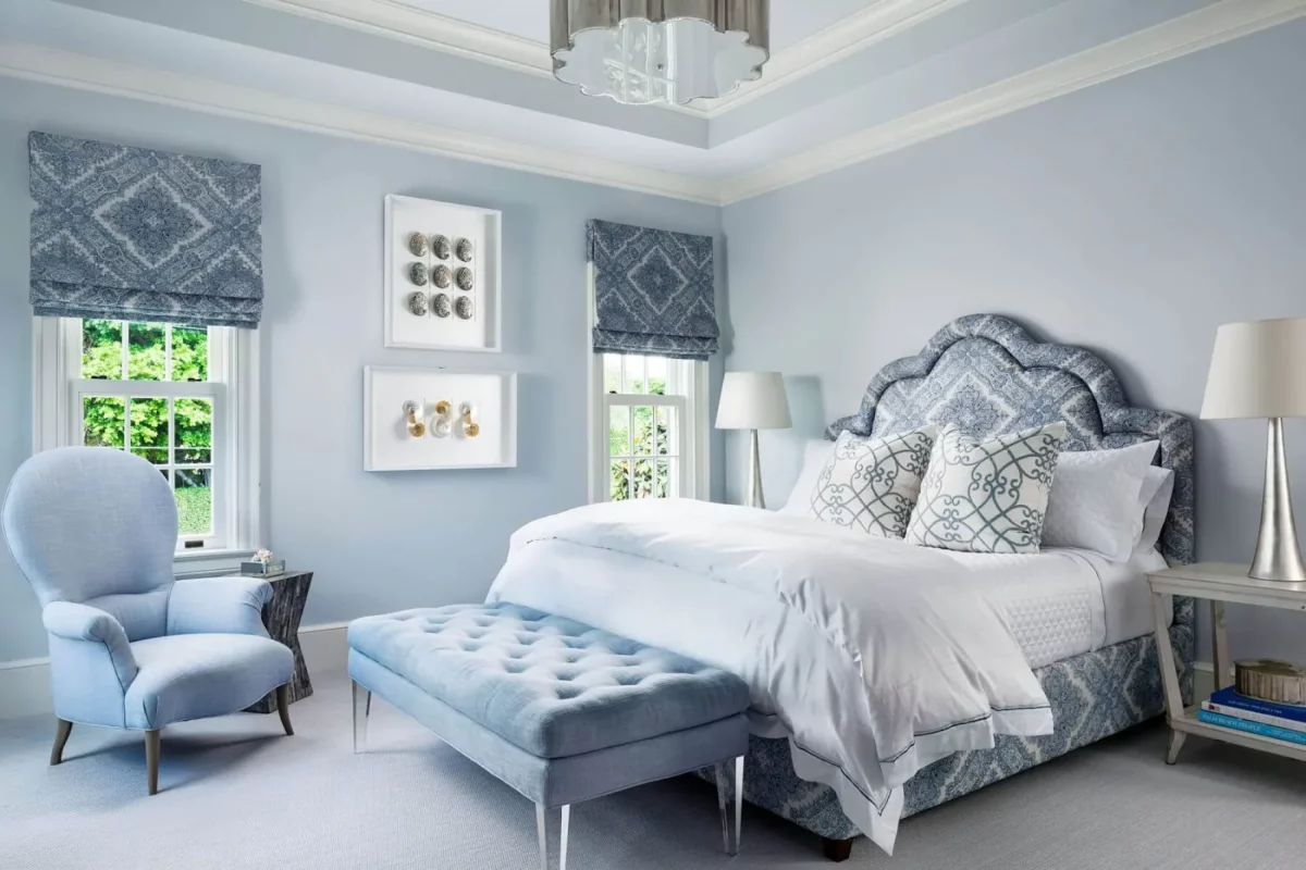 sky blue colour combination for bedroom