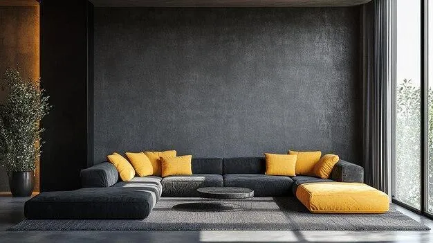 slate finish wall texture design for living room