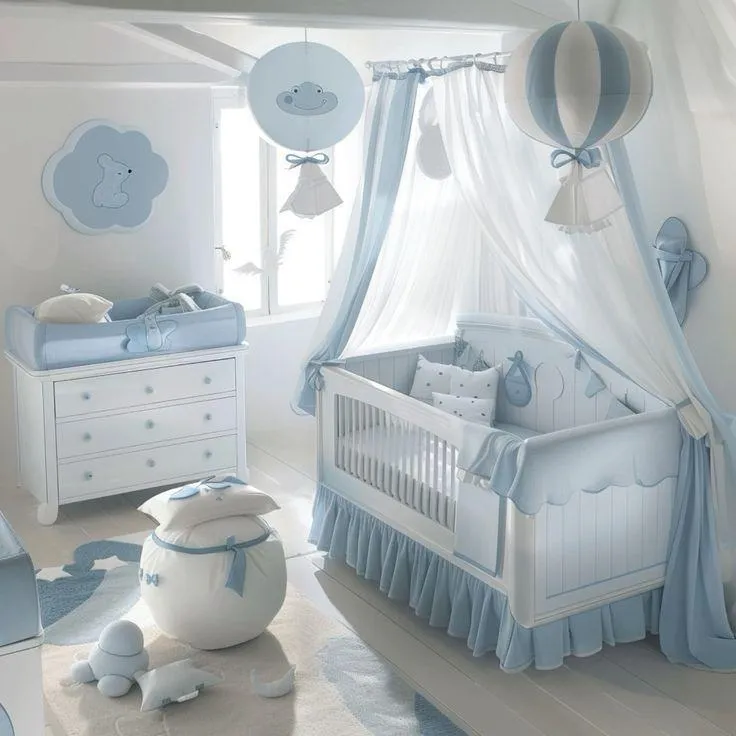 soft blue and white colour schemes