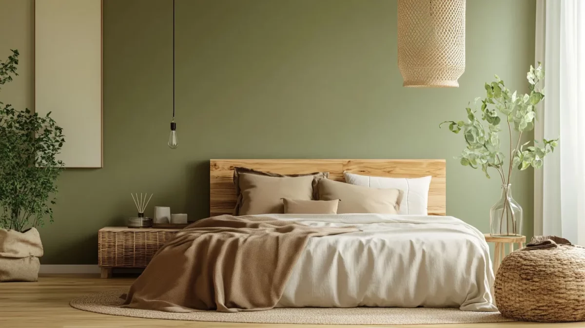 soft green and light brown nippon paint bedroom colour