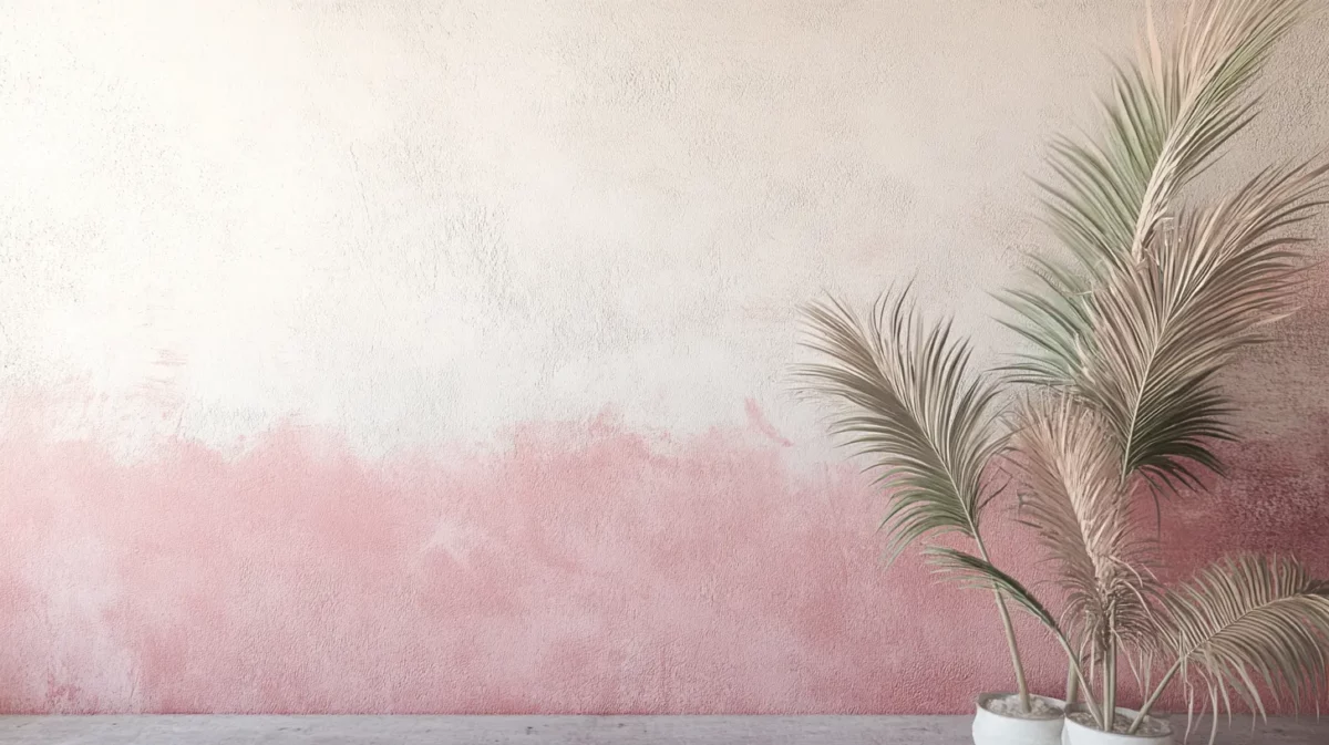 soft pink and off white combination for the wall