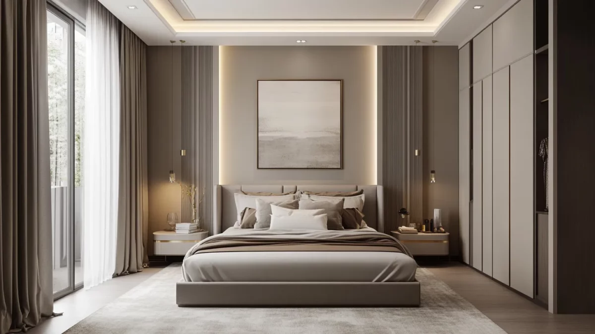 soft taupe bedroom light colour combination