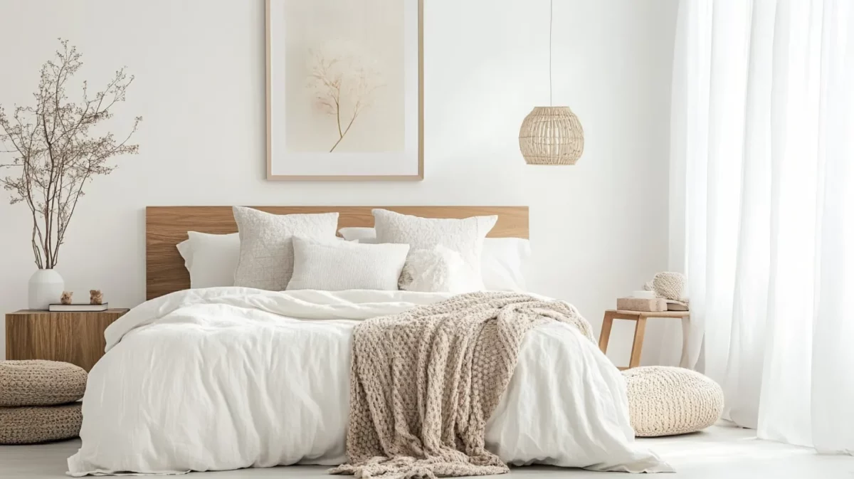 soft white bedroom light colour combination