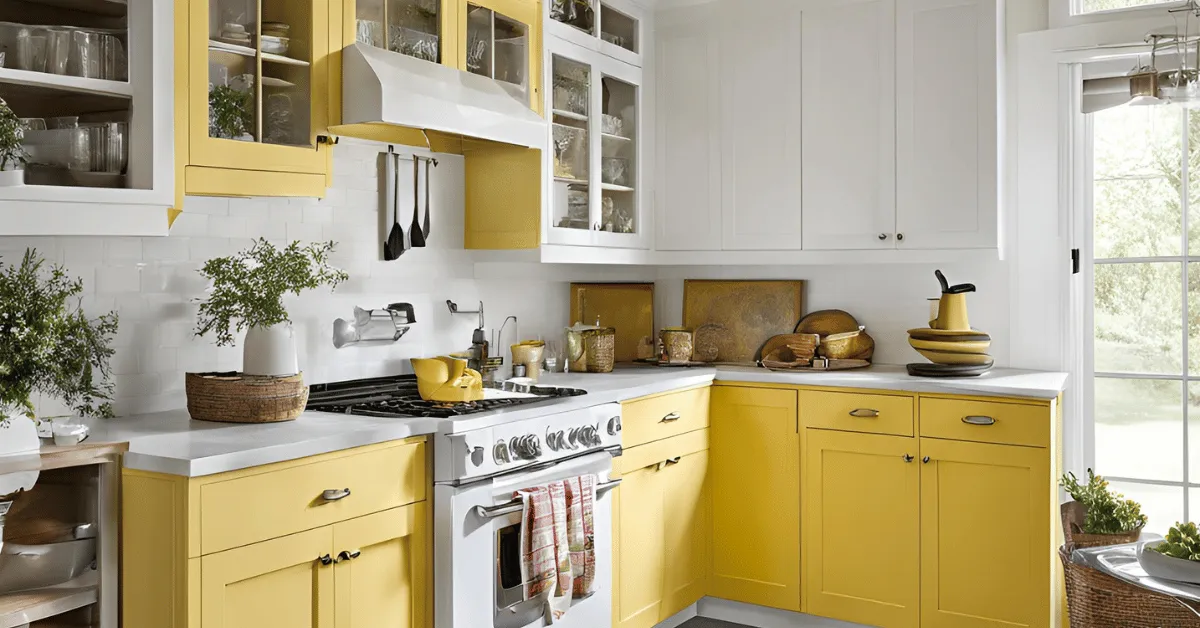 sunny yellow and white kitchen color for a bright, cheerful space
