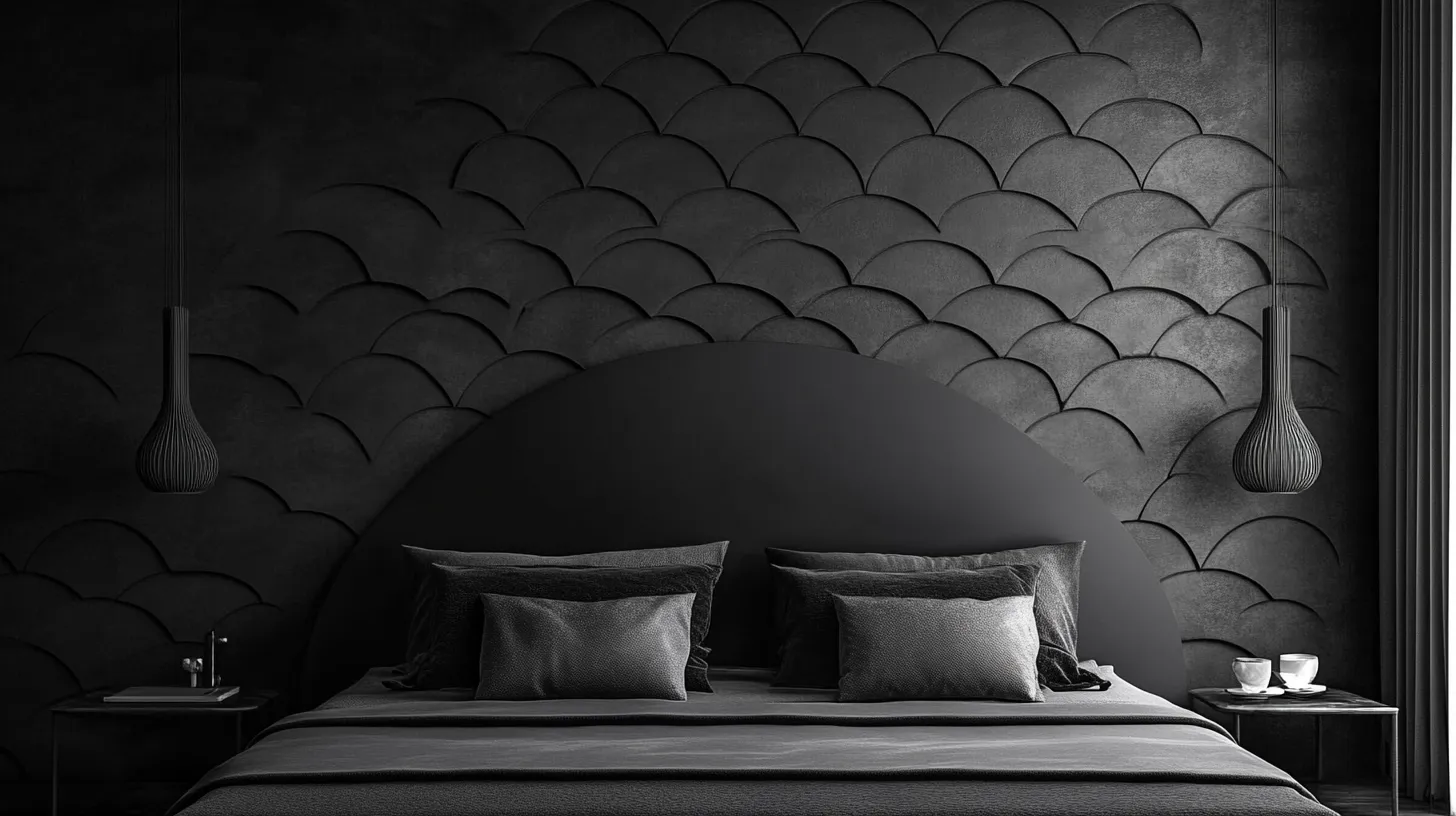 swirl finish bedroom wall putty texture design