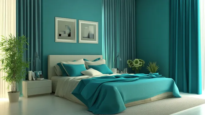 teal and green couple bedroom colour ideas