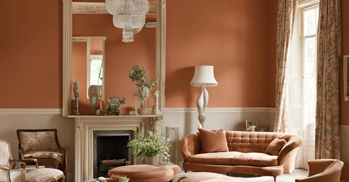 terracotta and cream colour combinations for drawing room walls