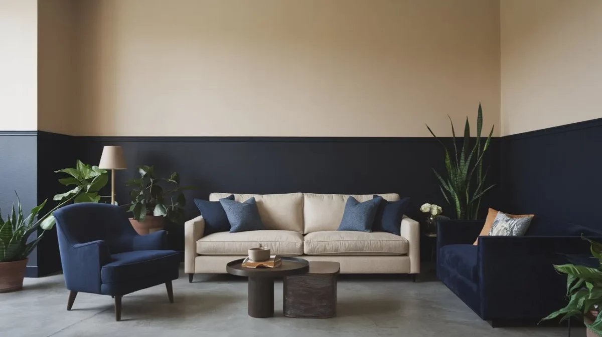 two tone living room walls paint color