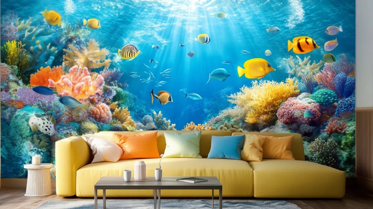 underwater world living room 3d wall painting