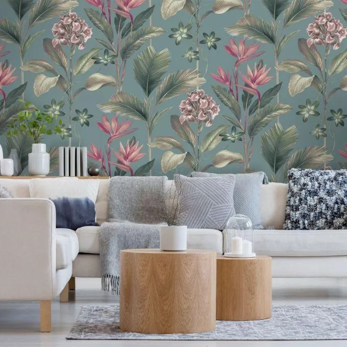 vibrant floral asian paints wallpaper design