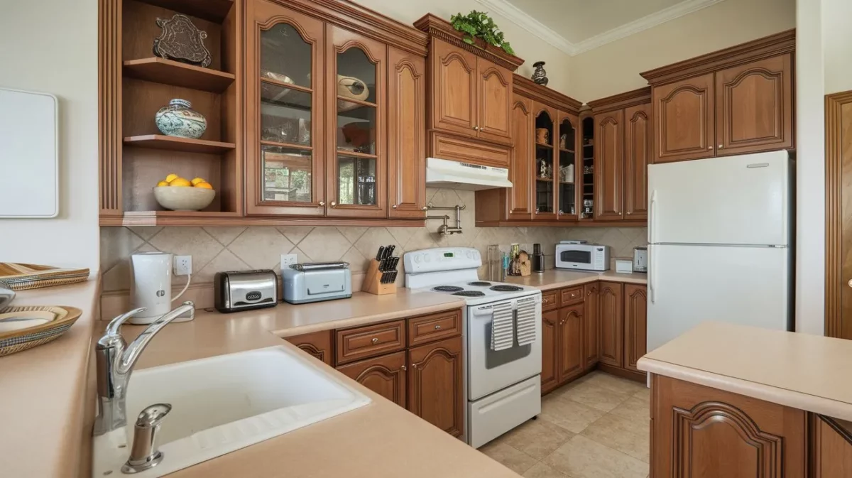 brown and beige latest modular kitchen color combination