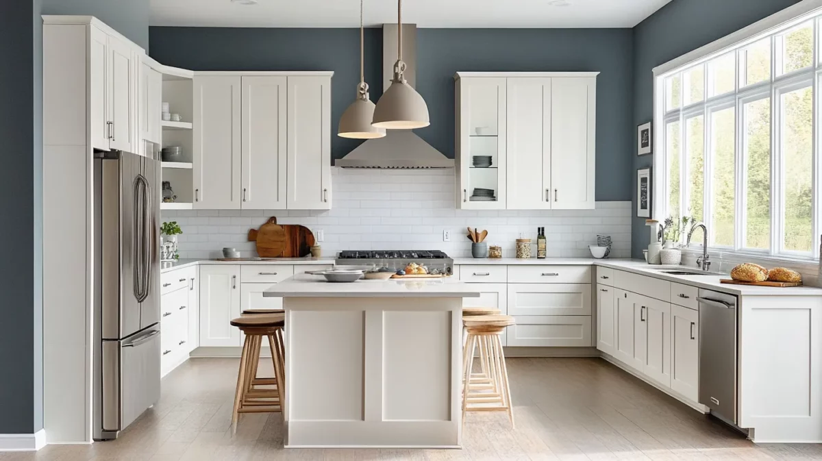 white accent paint color for small kitchen wall