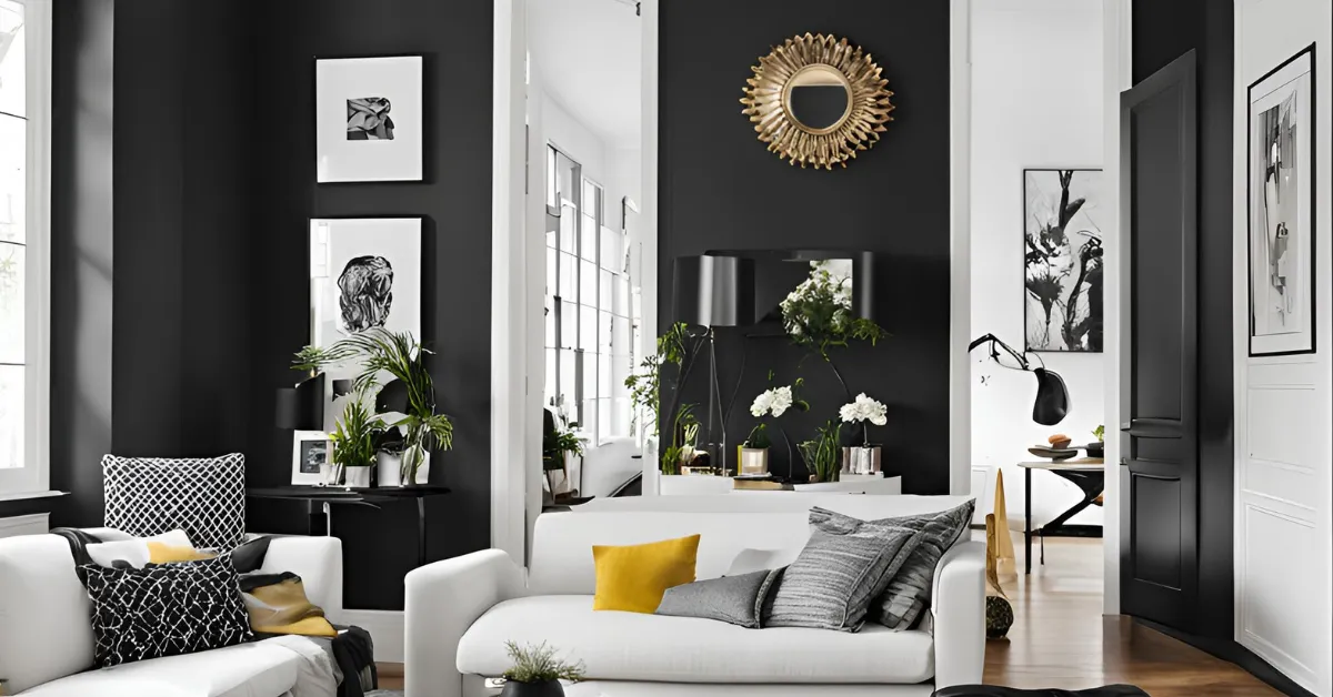 white and black interior house colour combinations