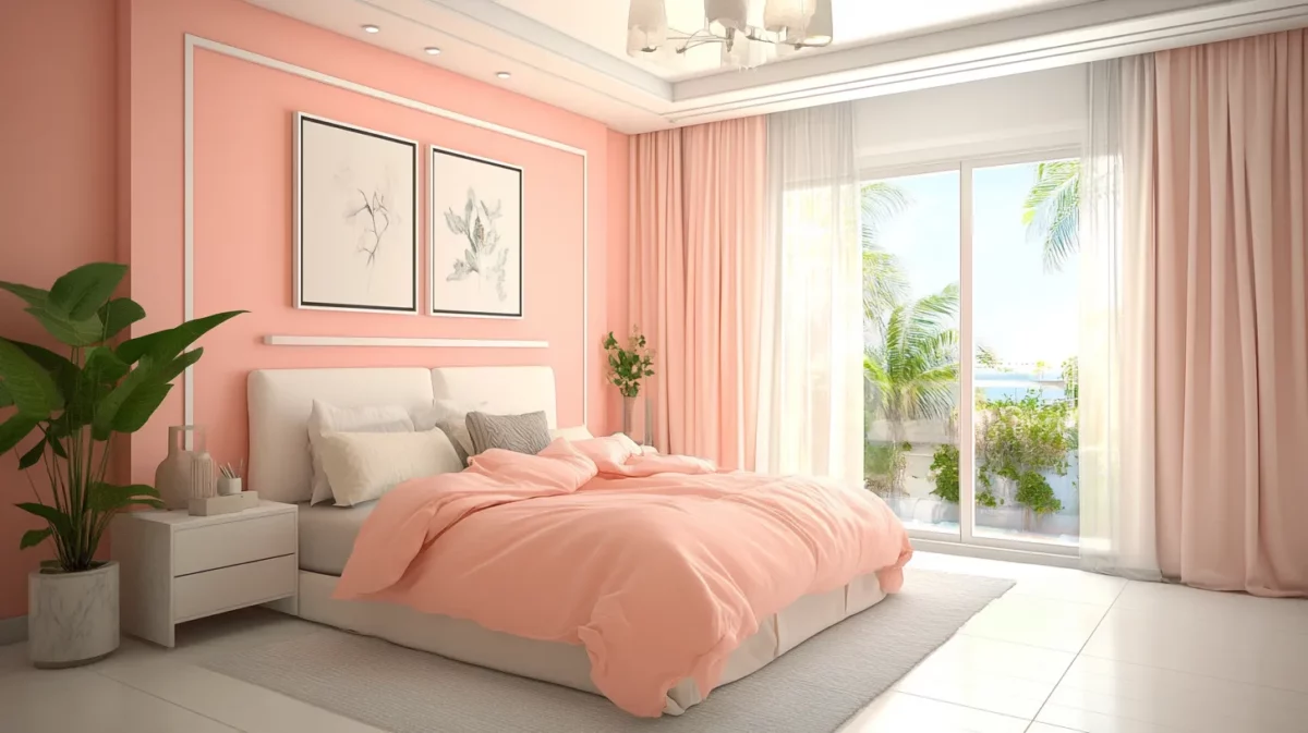 white and peach nippon paint bedroom colour