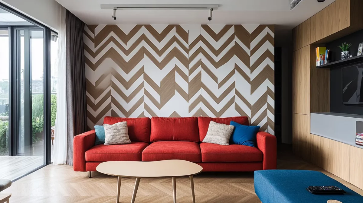 zigzag wonder dynamic wall tape design for living room