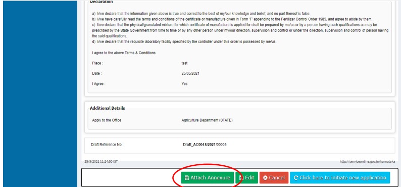 attach annexure for apply a new e khata online registration