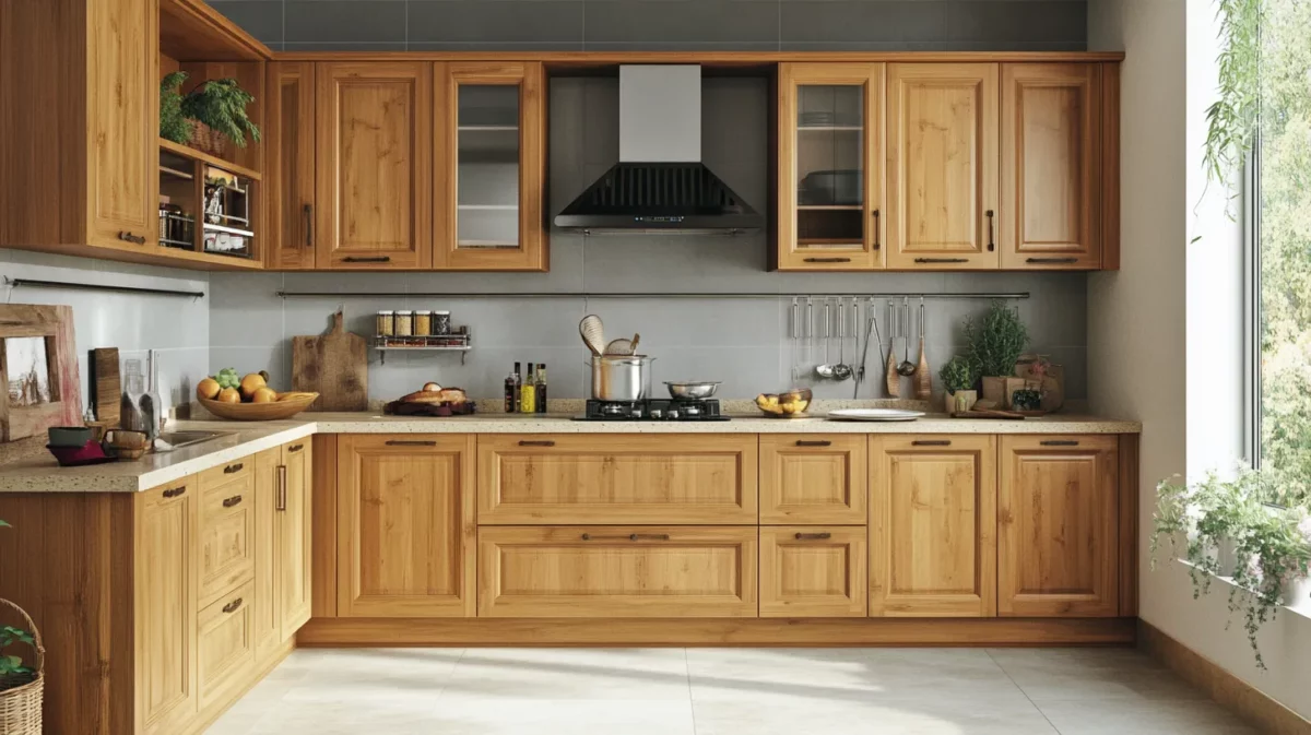 bamboo themed modular kitchen design