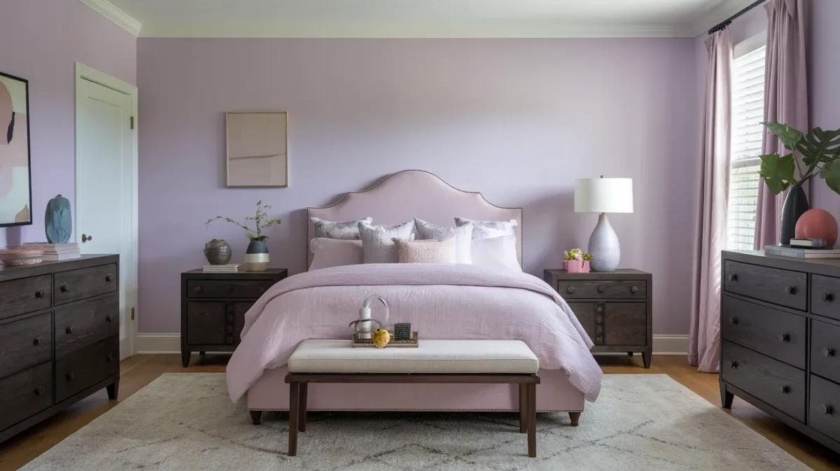 bedroom with soft pastel colours