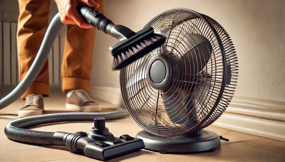 clean a table fan without opening it