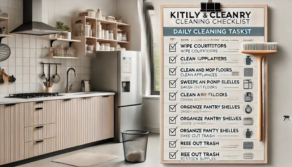 daily kitchen pantry cleaning checklist for office