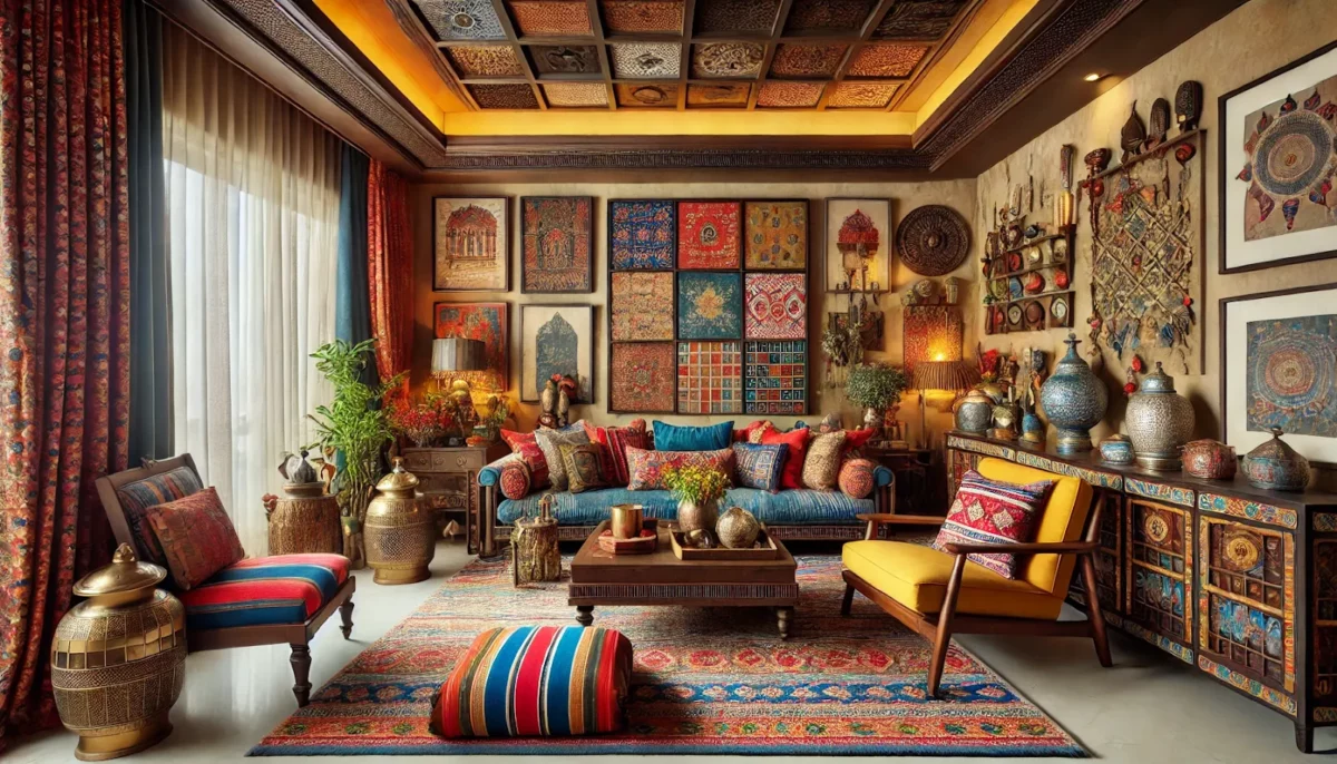 eclectic indian fusion traditional living room idea