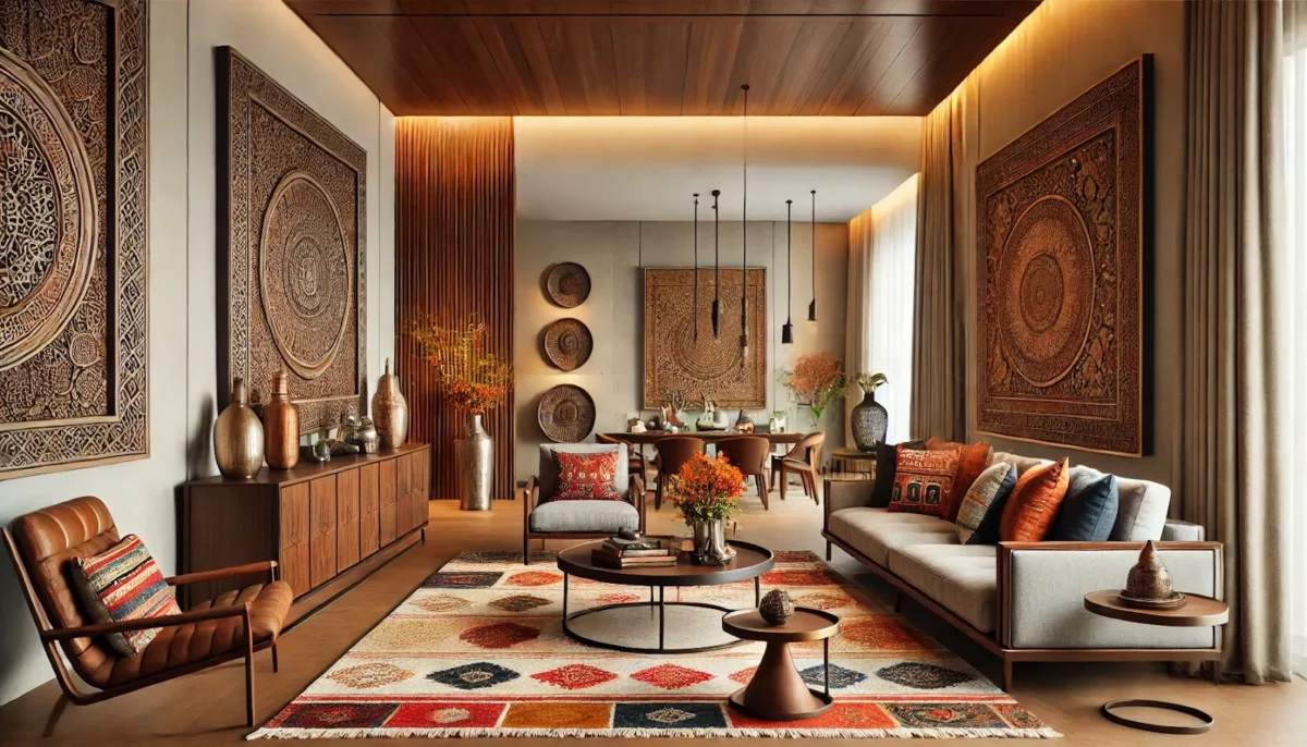 elegant traditional fusion indian style living room